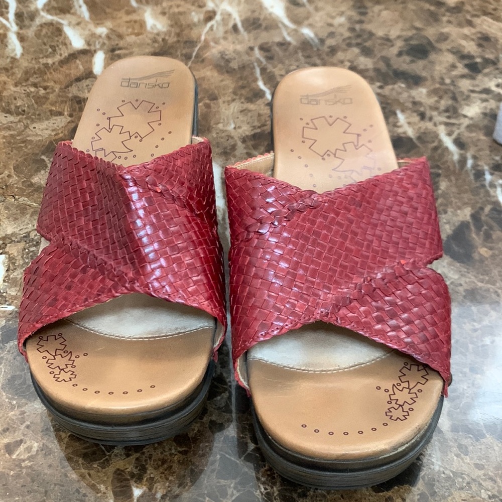 Dansko slip on sandals.
